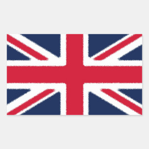 Pegatina Rectangular Bandera británica