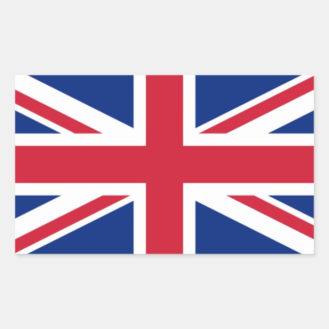 Pegatina Rectangular Bandera británica, Bandera del Reino Unido (Anverso)
