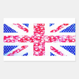Pegatina Rectangular Bandera británica corta