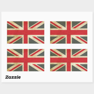 Pegatina Rectangular Bandera británica vintage Union Jack