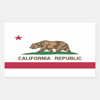 Pegatina Rectangular Bandera californiana, bandera de California