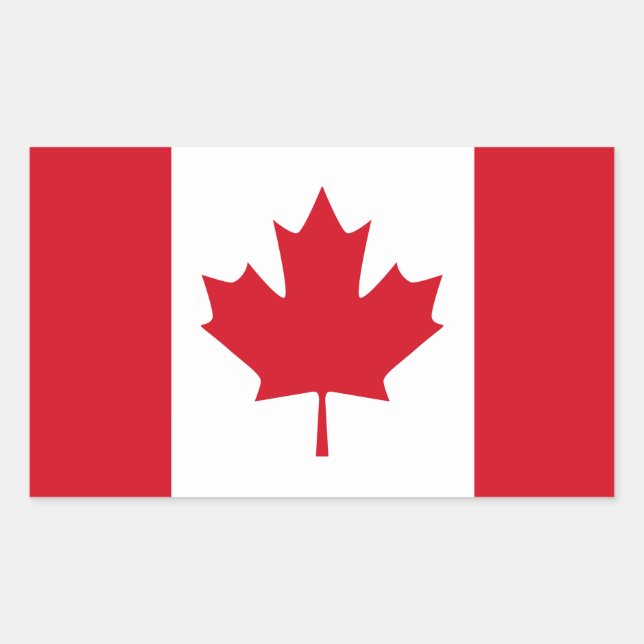 Pegatina Rectangular Bandera canadiense (Anverso)