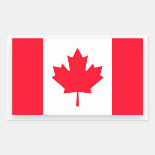 Pegatina Rectangular Bandera canadiense. CANADÁ.