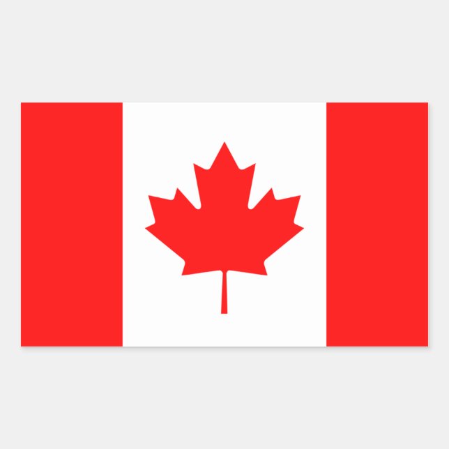 Pegatina Rectangular Bandera canadiense/canadiense (Anverso)