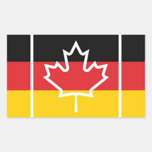 Pegatina Rectangular Bandera canadiense de Alemania