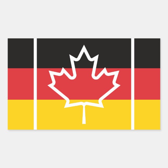 Pegatina Rectangular Bandera canadiense de Alemania (Anverso)