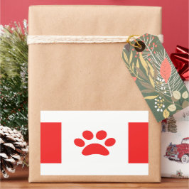 Pegatina Rectangular Bandera canadiense de Funny Paw