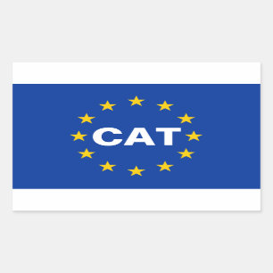 Pegatina Rectangular Bandera catalana de la independencia de CUATRO