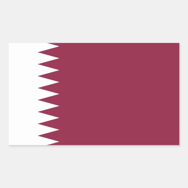 Pegatina Rectangular Bandera catarí, bandera de Qatar (Anverso)