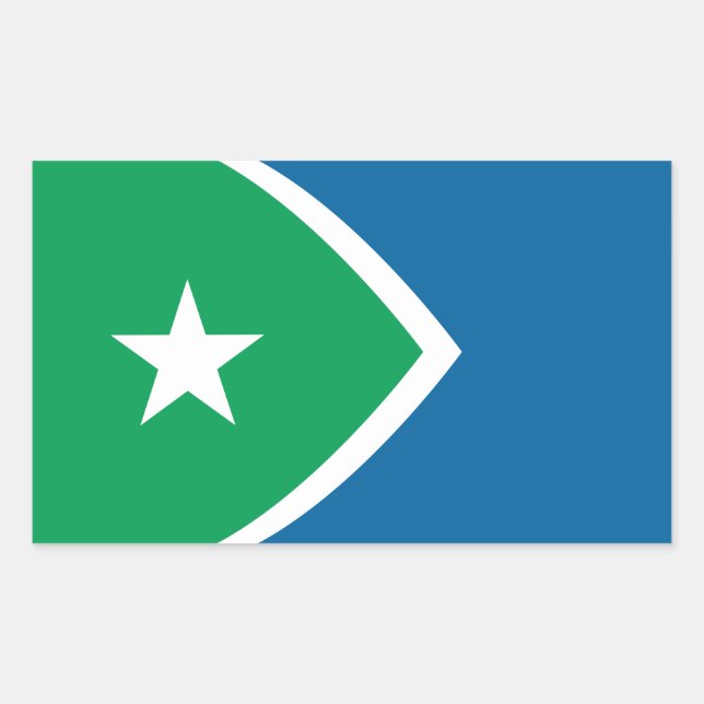 Pegatina Rectangular Bandera Cedar Rapids, Iowa (Anverso)