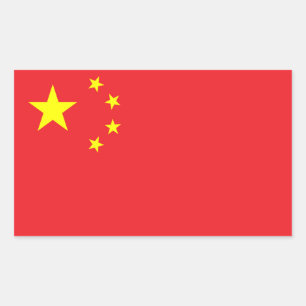 Pegatina Rectangular Bandera china