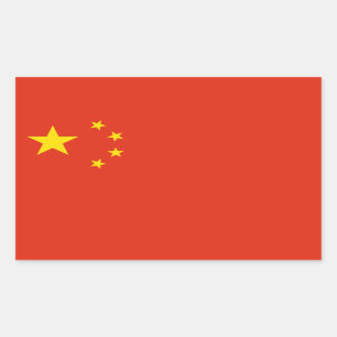 Pegatina Rectangular Bandera china, bandera de China