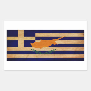 Pegatina Rectangular Bandera chipriota griega
