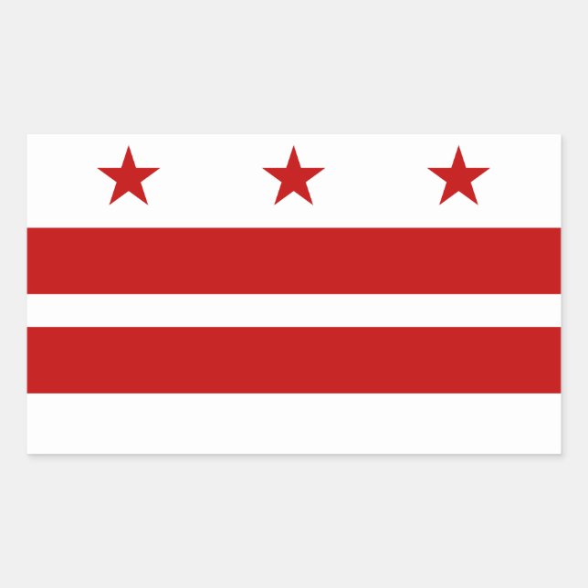 Pegatina Rectangular Bandera clásica de Washington D.C. (Anverso)