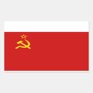 Pegatina Rectangular Bandera comunista URSS de Rusia
