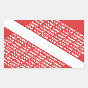 Pegatina Rectangular Bandera CONOCIDA DE ENCARGO del SÍMBOLO del buceo