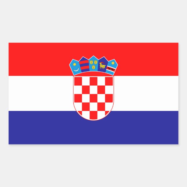 Pegatina Rectangular Bandera croata (Anverso)