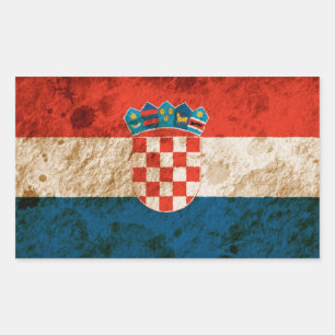 Pegatina Rectangular Bandera croata manipulada