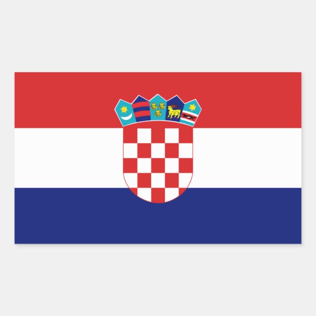 Pegatina Rectangular Bandera croata - Trobojnica (Anverso)