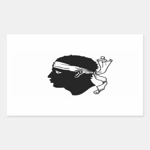 Pegatina Rectangular Bandera CUATRO de Córcega