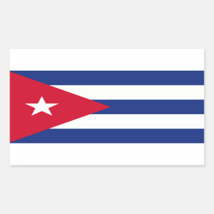 Pegatina Rectangular Bandera cubana
