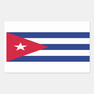 Pegatina Rectangular Bandera cubana