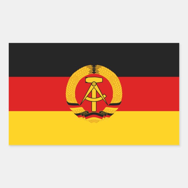 Pegatina Rectangular Bandera DDR (Anverso)