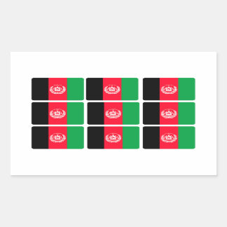 Pegatina Rectangular Bandera de Afganistán x 9