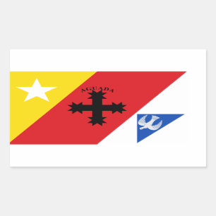 Pegatina Rectangular Bandera de Aguada, Puerto Rico