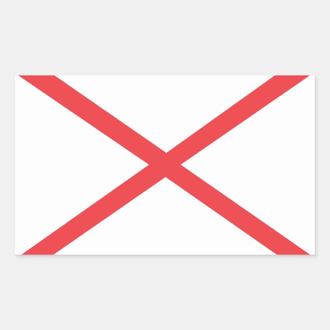 Pegatina Rectangular Bandera de Alabama (Anverso)