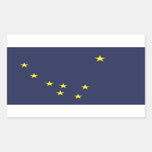 Pegatina Rectangular Bandera de Alaska