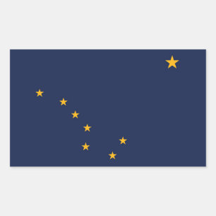 Pegatina Rectangular Bandera de Alaska