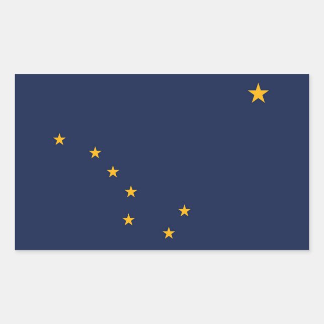 Pegatina Rectangular Bandera de Alaska (Anverso)