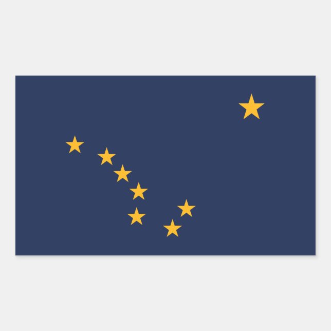 Pegatina Rectangular Bandera de Alaska (Anverso)