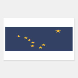 Pegatina Rectangular Bandera de Alaska