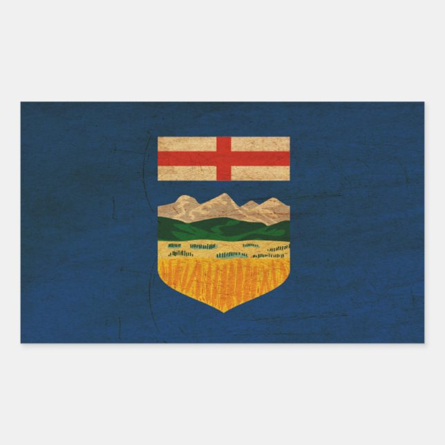 Pegatina Rectangular Bandera de Alberta (Anverso)