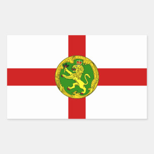 Pegatina Rectangular Bandera de Alderney Patriótica