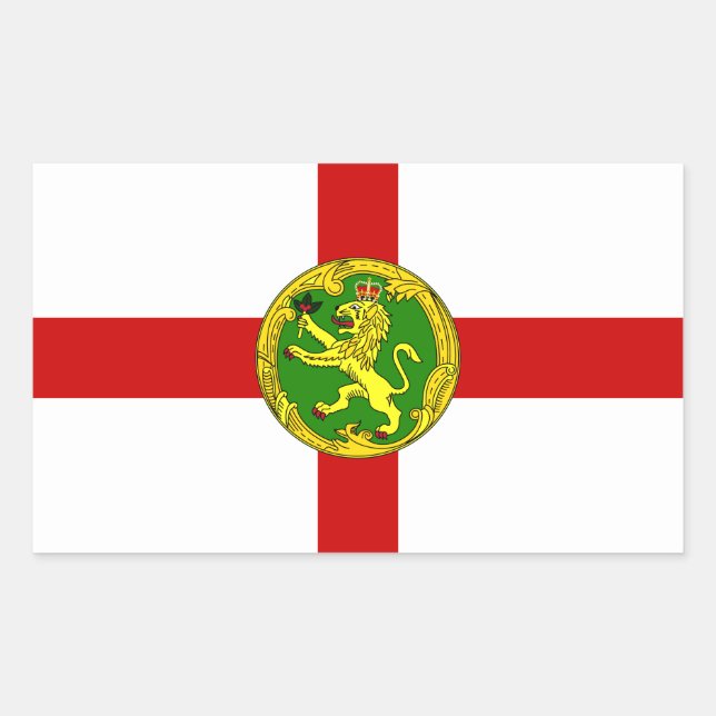 Pegatina Rectangular Bandera de Alderney Patriótica (Anverso)