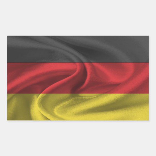 Pegatina Rectangular Bandera de Alemania (Anverso)
