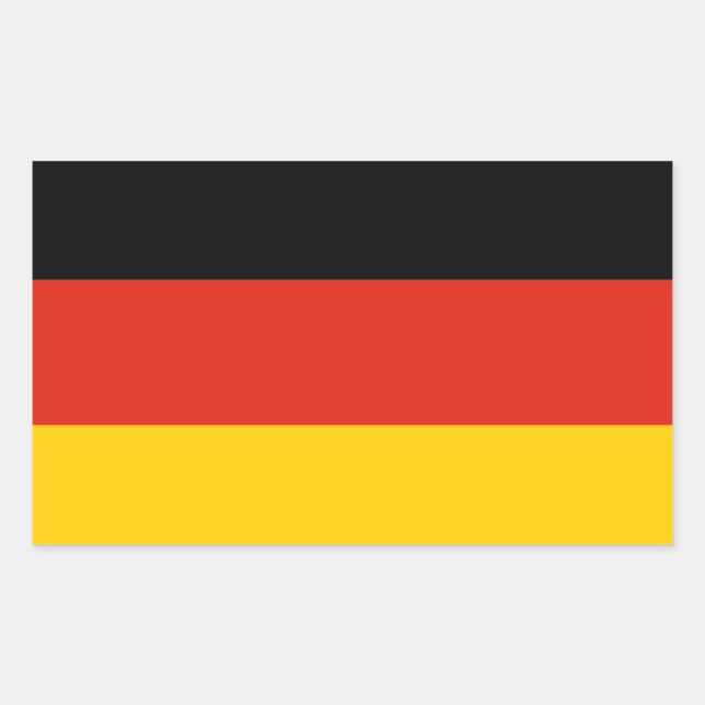 Pegatina Rectangular Bandera de Alemania (Anverso)