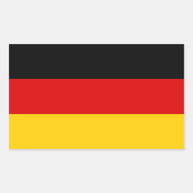 Pegatina Rectangular Bandera de Alemania (Anverso)