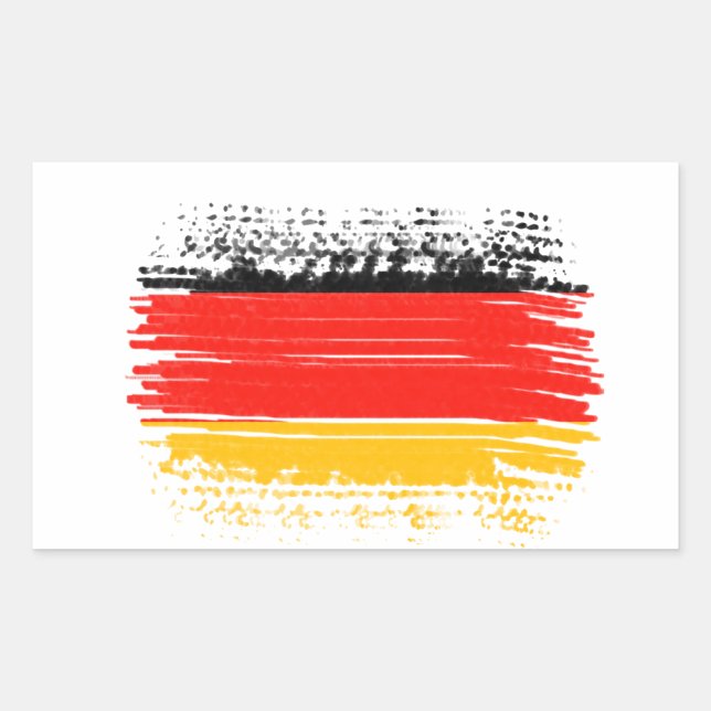 Pegatina Rectangular Bandera de Alemania (Anverso)