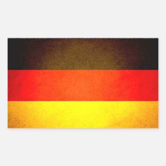Pegatina Rectangular Bandera de Alemania besada por el sol (Anverso)