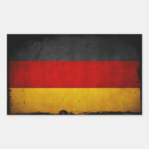 Pegatina Rectangular Bandera de Alemania de vintage Grunge