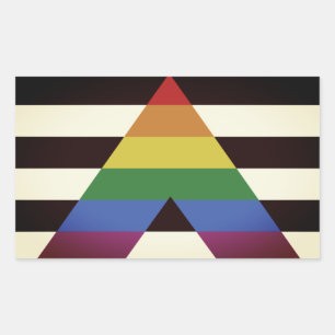 Pegatina Rectangular Bandera de Aliado Heterosexual