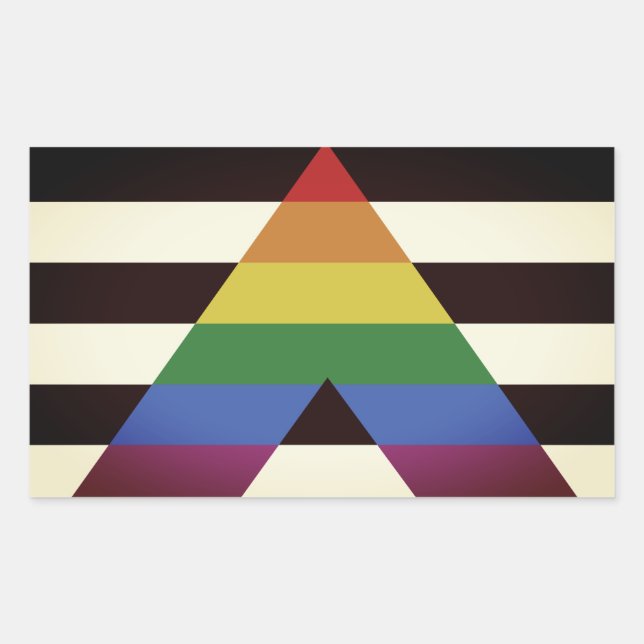 Pegatina Rectangular Bandera de Aliado Heterosexual (Anverso)