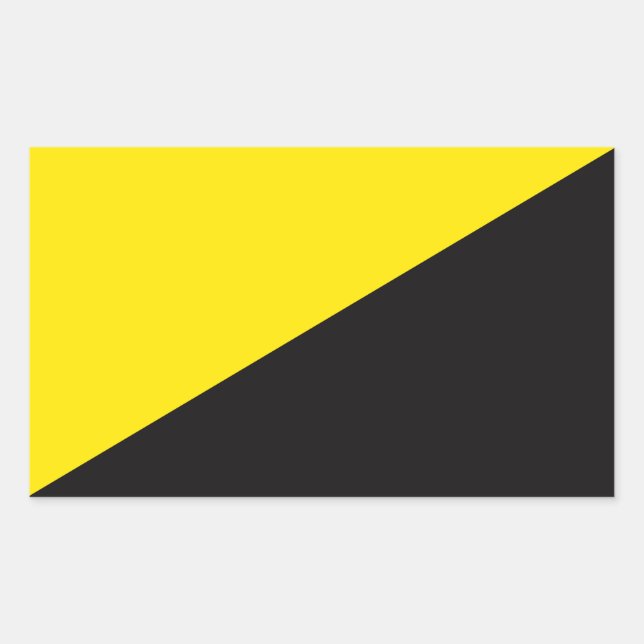 Pegatina Rectangular Bandera de Ancap Anarchocapitalismo amarillo y neg (Anverso)