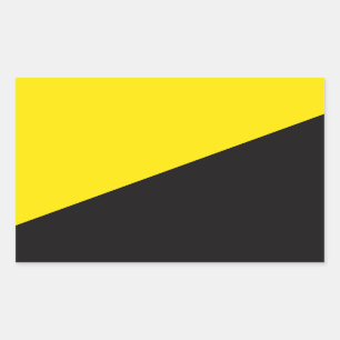 Pegatina Rectangular Bandera de Ancap Anarchocapitalismo amarillo y neg