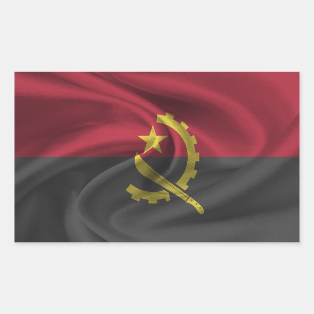 Pegatina Rectangular Bandera de Angola (Anverso)
