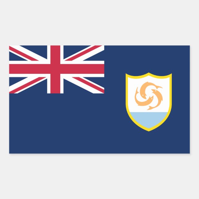 Pegatina Rectangular Bandera de Anguila Patriótica (Anverso)